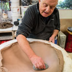 John Higgins at work in his studio 2018